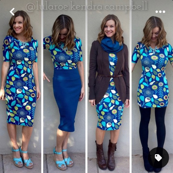 Lularoe Julia white and grey striped dress - Picture 5 of 5